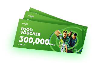 Food voucher worth 300,000 kyats